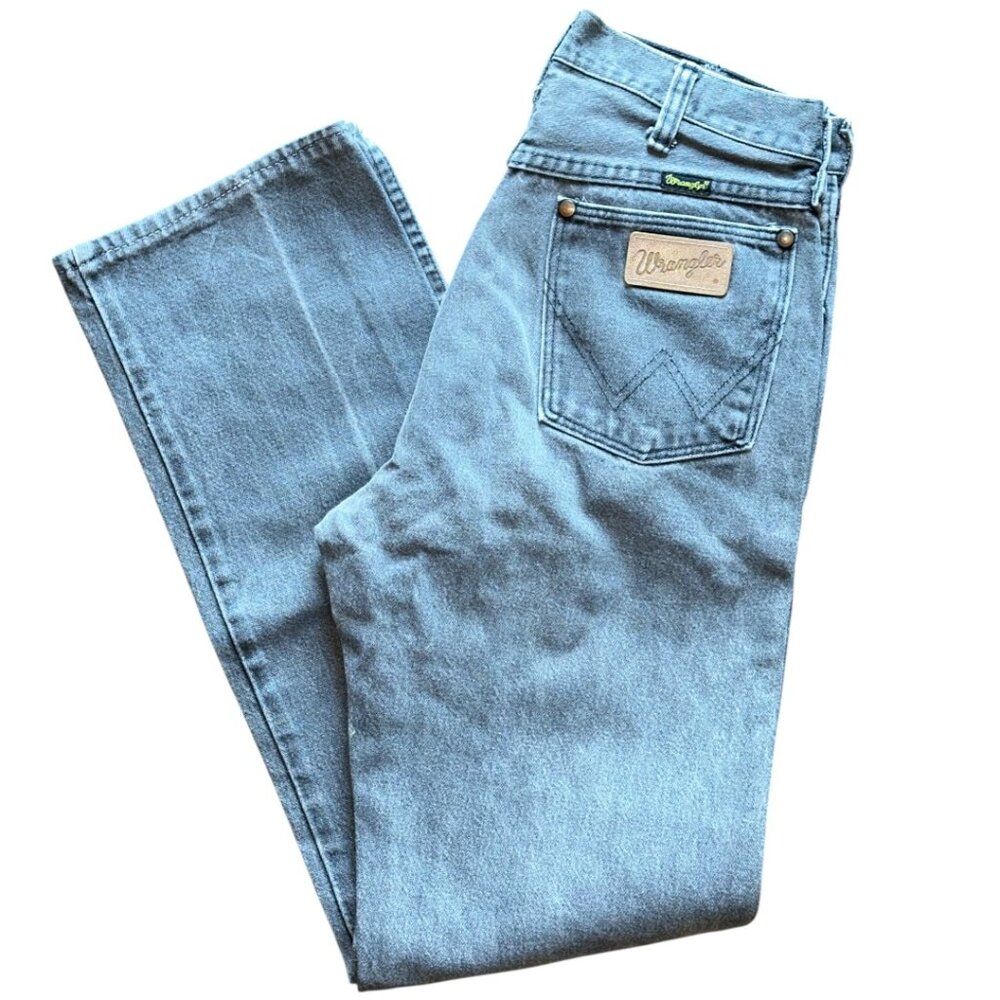 Vintage 1980s Faded Black Wrangler 13MWZPB Cowboy Cut Jeans Size 31x34(30x32.5)